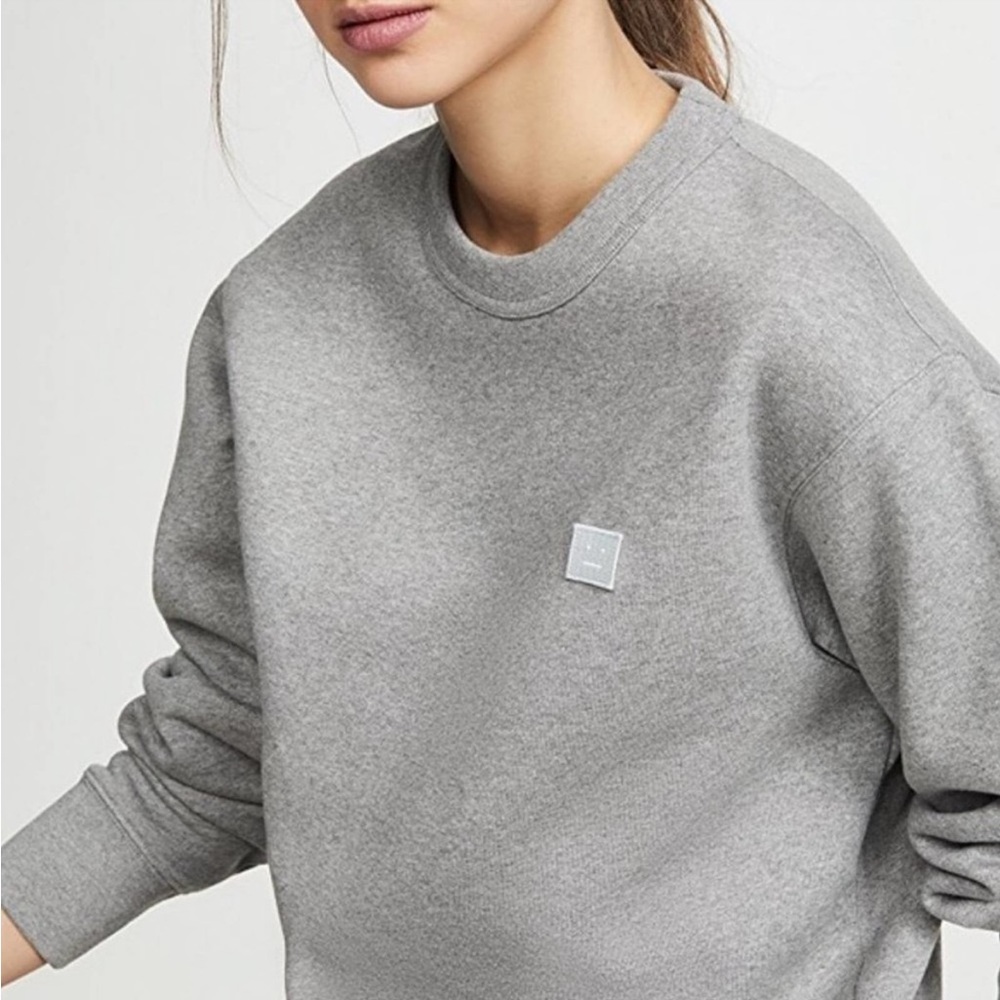 ACNE STUDIOS Fairview Face Sweatshirt Light Gray